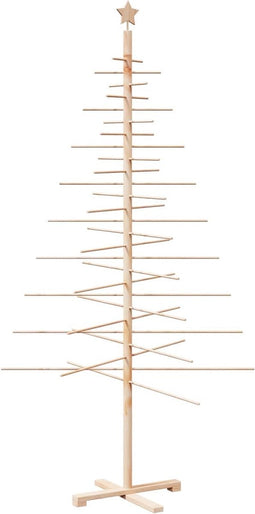 vidaXL - Kerstdecoratie - kerstboom - 210 - cm - massief - grenenhout