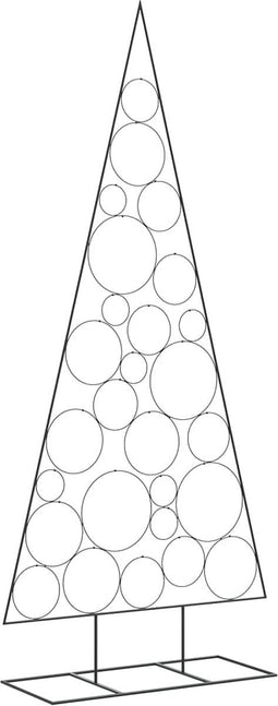 vidaXL - Kerstdecoratie - kerstboom - 210 - cm - metaal - zwart