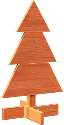 vidaXL - Kerstdecoratie - kerstboom - 60 - cm - massief - grenenhout - wasbruin