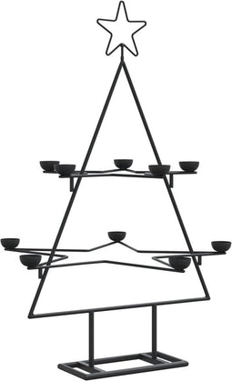 vidaXL - Kerstdecoratie - kerstboom - 75 - cm - metaal - zwart