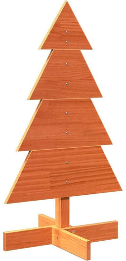 vidaXL - Kerstdecoratie - kerstboom - 80 - cm - massief - grenenhout - wasbruin