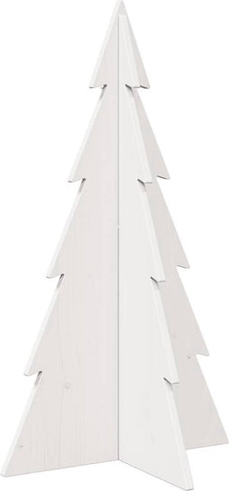 vidaXL - Kerstdecoratie - kerstboom - 80 - cm - massief - grenenhout - wit