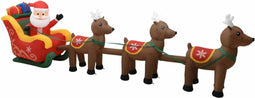vidaXL - Kerstdecoratie - opblaasbaar - kerstman - en - rendieren - LED - 490 - cm