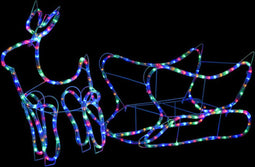 vidaXL - Kerstdecoratie - rendier - en - slee - 252 - LED's