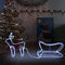 vidaXL - Kerstdecoratie - rendier - en - slee - 252 - LED's
