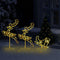 vidaXL - Kerstdecoratie - rendieren - en - slee - 260x21x87 - cm - acryl - warmwit