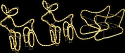 vidaXL - Kerstdecoratie - rendieren - en - slee - 576 - LED's