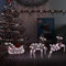 vidaXL - Kerstdecoratie - rendieren - en - slee - 60 - LED's - goudkleurig