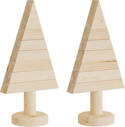 vidaXL - Kerstdecoraties - kerstboom - 2 - st - 30 - cm - massief - grenenhout