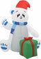 vidaXL - Kerstfiguur - ijsbeer - opblaasbaar - LED - binnen - en - buiten - 2,4 - m