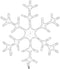 vidaXL - Kerstfiguur - sneeuwvlok - met - 144 - warmwitte - LED's - 59x59 - cm