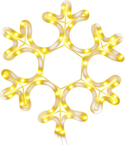 vidaXL - Kerstfiguur - sneeuwvlok - met - 48 - warmwitte - LED's - 27x27 - cm