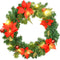 vidaXL - Kerstkrans - met - LED - lampjes - 60 - cm - PVC - groen
