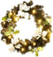 vidaXL - Kerstkrans - met - LED-lampjes - 60 - cm - PVC - zwart