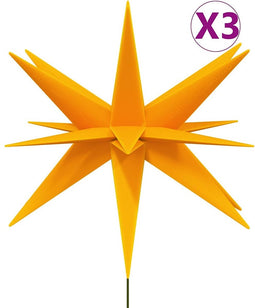 vidaXL - Kerstlampen - met - grondpin - en - LED's - 3 - st - 35 - cm - geel