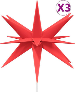 vidaXL - Kerstlampen - met - grondpin - en - LED's - 3 - st - 35 - cm - rood