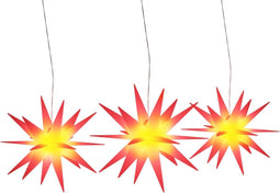 vidaXL - Kerstlampen - met - LED's - 3 - st - inklapbaar - rood
