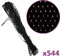 vidaXL Kerstnetverlichting 544 LED's binnen en buiten 4x4 m warmwit