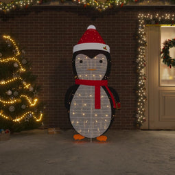 vidaXL - Kerstpinguïn - decoratief - LED - 180 - cm - luxe - stof