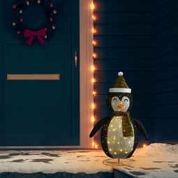 vidaXL - Kerstpinguïn - decoratief - LED - 90 - cm - luxe - stof