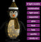 vidaXL - Kerstpinguïn - decoratief - LED - 90 - cm - luxe - stof