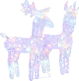 vidaXL - Kerstrendieren - 2 - st - 80 - LED's - acryl - meerkleurig