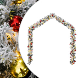 vidaXL - Kerstslinger - met - kerstballen - en - LED-lampjes - 10 - m - PVC - groen