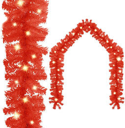 vidaXL - Kerstslinger - met - LED-lampjes - 10 - m - rood
