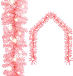 vidaXL - Kerstslinger - met - LED-lampjes - 10 - m - roze