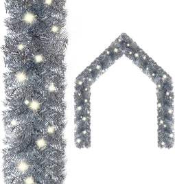 vidaXL - Kerstslinger - met - LED-lampjes - 10 - m - zilverkleurig