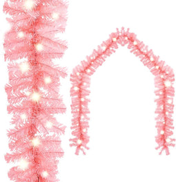 vidaXL - Kerstslinger - met - LED-lampjes - 5 - m - roze