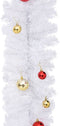 vidaXL - Kerstslinger - versierd - met - kerstballen - 10 - m - wit