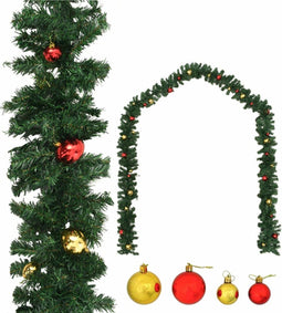 vidaXL - Kerstslinger - versierd - met - kerstballen - 20 - m