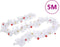 vidaXL - Kerstslinger - versierd - met - kerstballen - 5 - m - wit