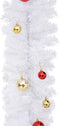 vidaXL - Kerstslinger - versierd - met - kerstballen - 5 - m - wit