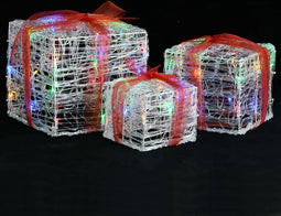 vidaXL - Kerstverlichting - geschenkdozen - 3 - st - decoratief - acryl - kleurrijk
