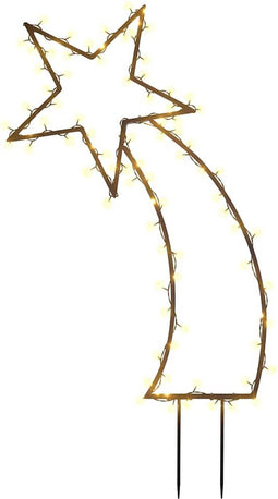 vidaXL - Kerstverlichting - meteoor - met - grondpinnen - 80 - LED's - 62 - cm