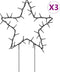 vidaXL - Kerstverlichting - ster - 3 - st - met - grondpinnen - 50 - LED's - 29 - cm