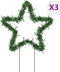 vidaXL - Kerstverlichting - ster - 3 - st - met - grondpinnen - 50 - LED's - 29 - cm