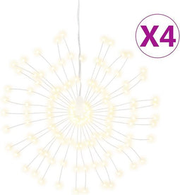 vidaXL - Kerstverlichting - vuurwerk - 4 - st - 140 - warmwitte - LED's - 17 - cm