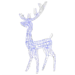 vidaXL - Kerstversiering - rendier - 140 - LED's - 120 - cm - acryl - blauw