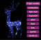 vidaXL - Kerstversiering - rendier - 140 - LED's - 120 - cm - acryl - blauw