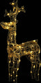 vidaXL - Kerstversiering - rendier - 90 - LED's - 60x16x100 - cm - acryl