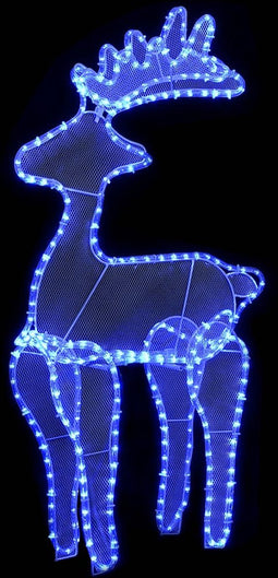 vidaXL - Kerstversiering - rendier - met - mesh - 306 - LED's - 60x24x89 - cm