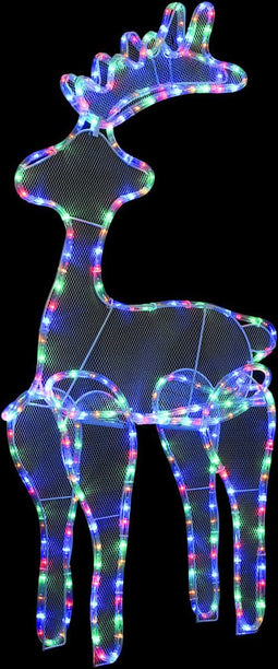 vidaXL - Kerstversiering - rendier - met - mesh - 306 - LED's - 60x24x89 - cm