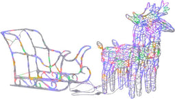 vidaXL - Kerstversiering - rendieren - en - slee - 160 - LED's - 130 - cm - acryl