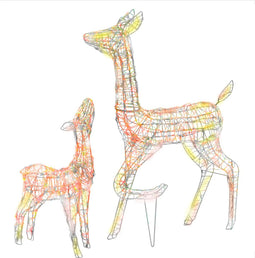 vidaXL - Kerstversiering - rendierfamilie - 160 - LED - meerkleurig - acryl