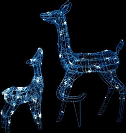 vidaXL - Kerstversiering - rendierfamilie - 160 - LED's - koudwit - acryl