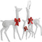 vidaXL - Kerstversiering - rendierfamilie - 201 - LED's - wit - en - zilverkleurig