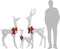 vidaXL - Kerstversiering - rendierfamilie - 201 - LED's - wit - en - zilverkleurig